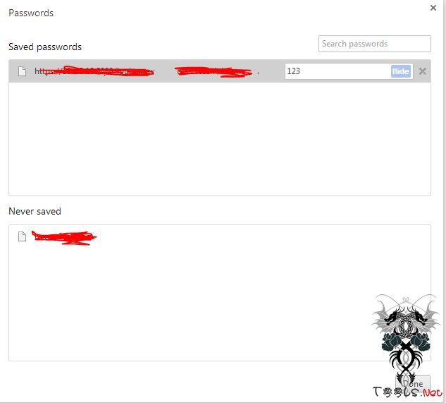 谷歌Chrome明文存储密码