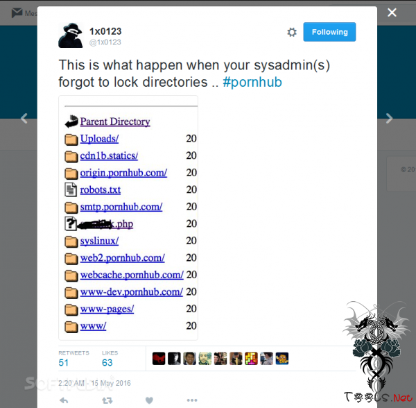 黑客宣告Pornhub服务器被破解 1000美元出售漏洞