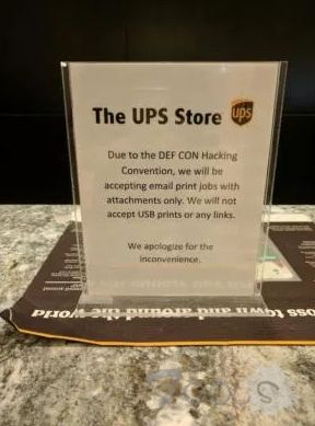 黑客大会将举行:UPS商店紧急叫停U盘和网页打印服务