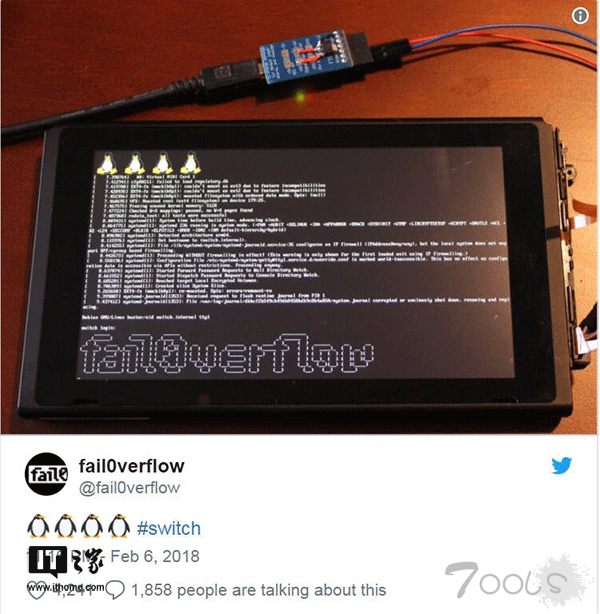 黑客破解任天堂Switch运行Linux，称补丁无法修复漏洞