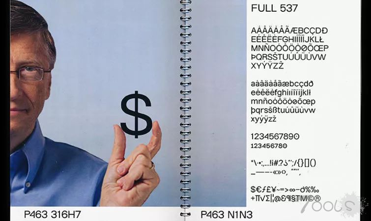 字体设计也可以融入流行文化，比尔盖茨有了一种“黑客语”