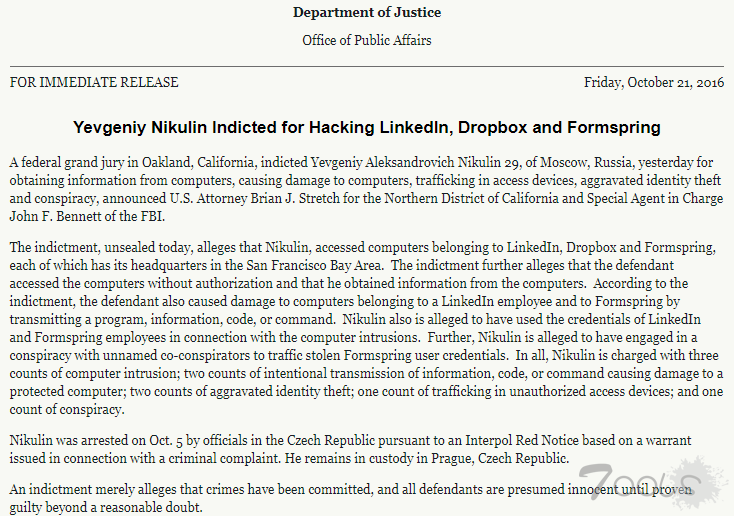 捷克将被指控入侵LinkedIn的黑客引渡到美国