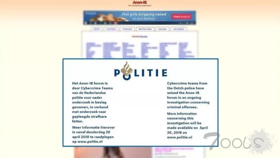 荷兰警方关闭大型复仇色情网站Anon-IB