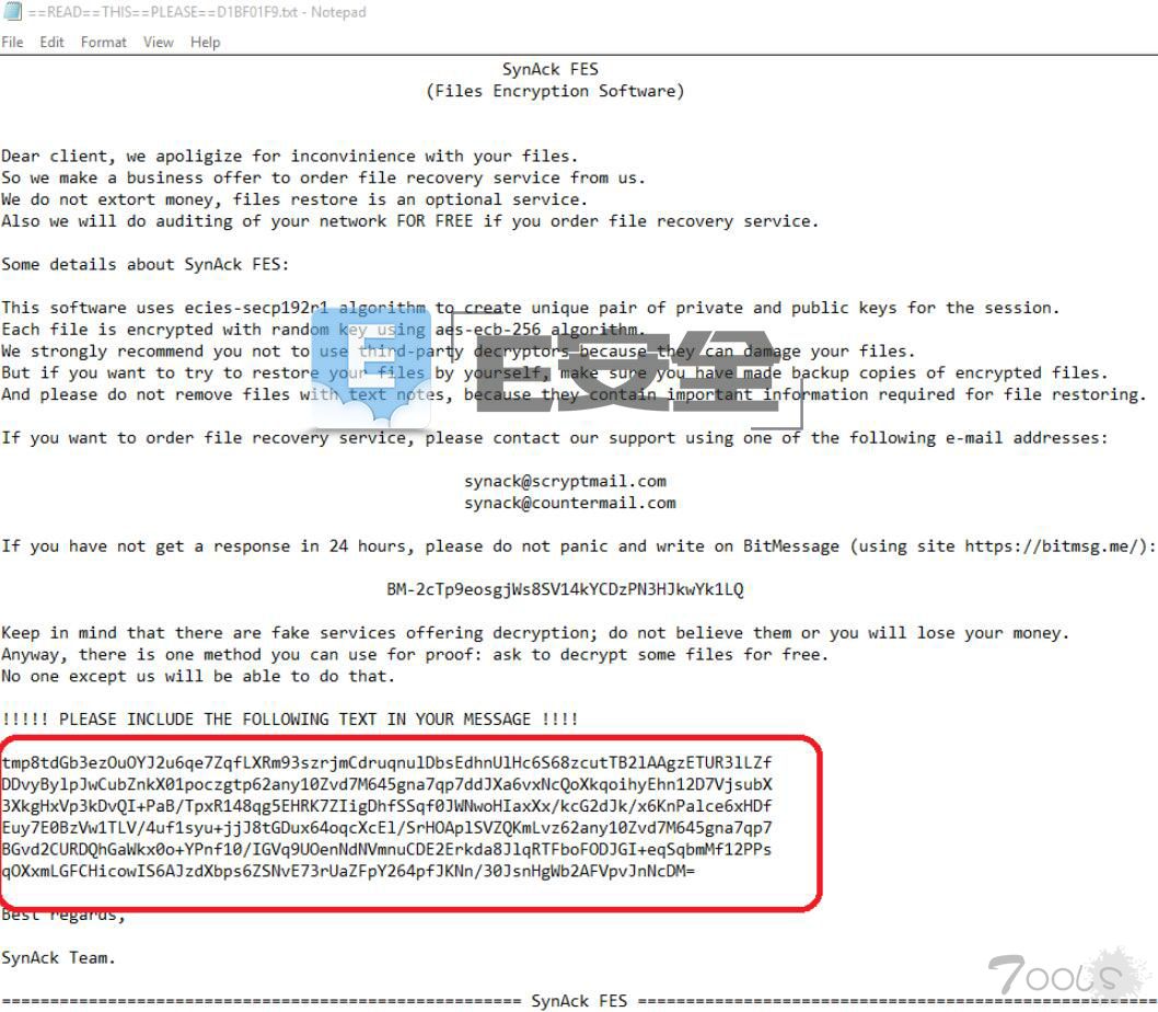 勒索软件SynAck携2017黑帽大会黑客技术来袭