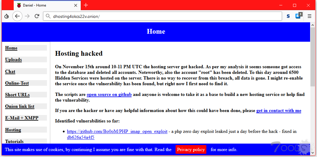 广受欢迎的暗网主机服务商遭到黑客攻击，6500个网站瘫痪