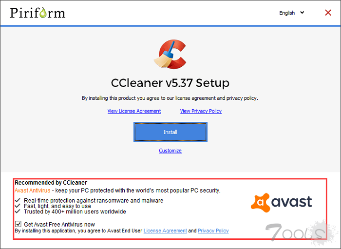 CCleaner 被指在未经用户许可的情况下安装 Avast 反病毒软件