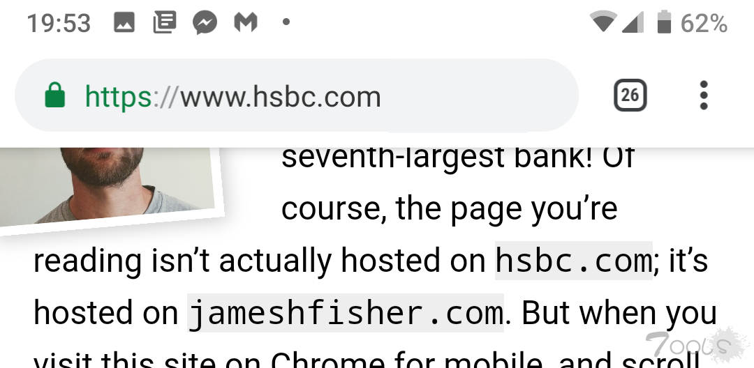 “盗梦空间栏”，Chrome 移动版上的新型网络钓鱼