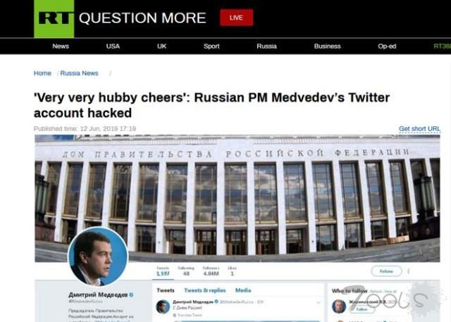 俄总理推特遭黑客入侵：在伊拉克大使推文下发奇怪评论