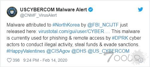 美政府披露所谓朝鲜黑客使用的七款恶意软件