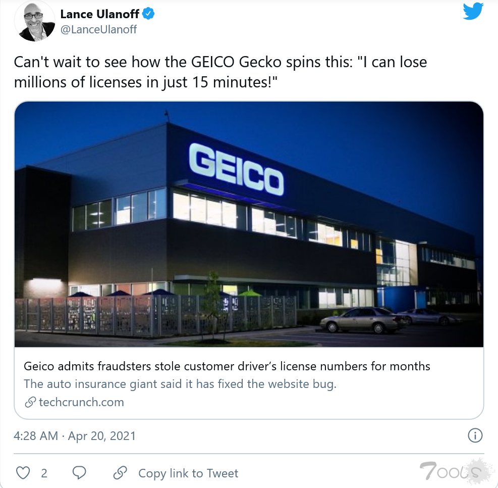 美第二大汽车保险公司遭遇数据泄露事故：持续一个多月时间