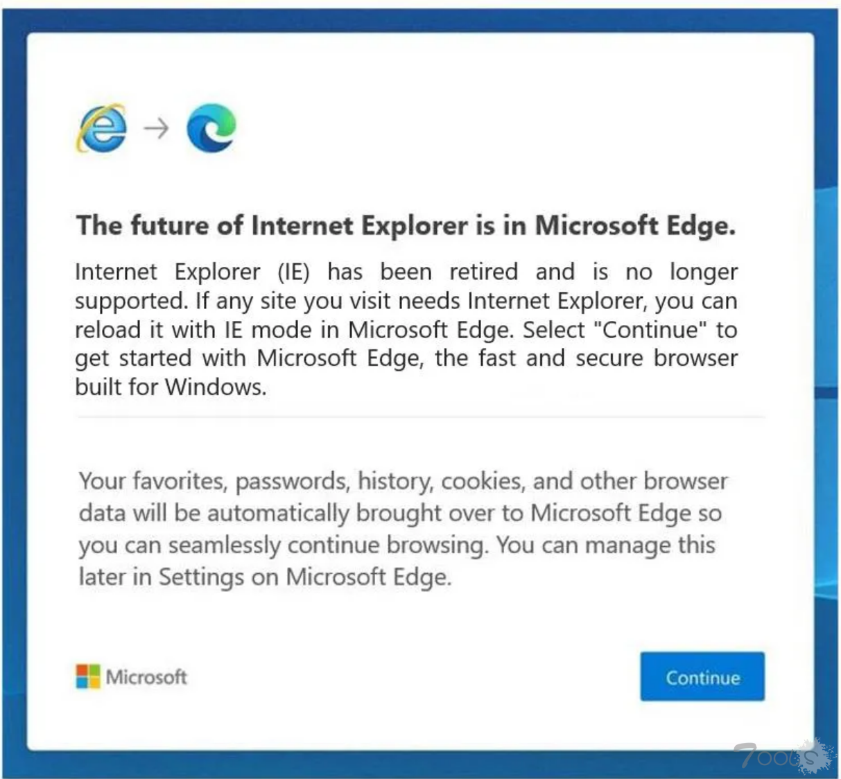 微软开始自动将Internet Explorer用户重定向至Edge