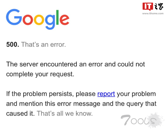 谷歌搜索遭遇全球性宕机，数据中心发生电力事故致三人受伤