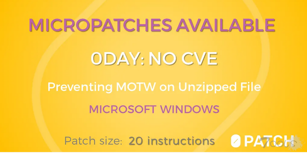 0patch比微软官方更早推出MotW零日漏洞补丁