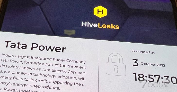 Hive 勒索软件黑客开始泄露从 Tata Power Energy 公司窃取的数据