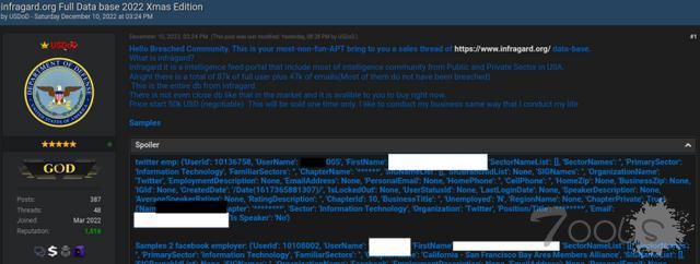 美国FBI情报网站遭到黑客攻击，黑客出售八万企业高管个人信息