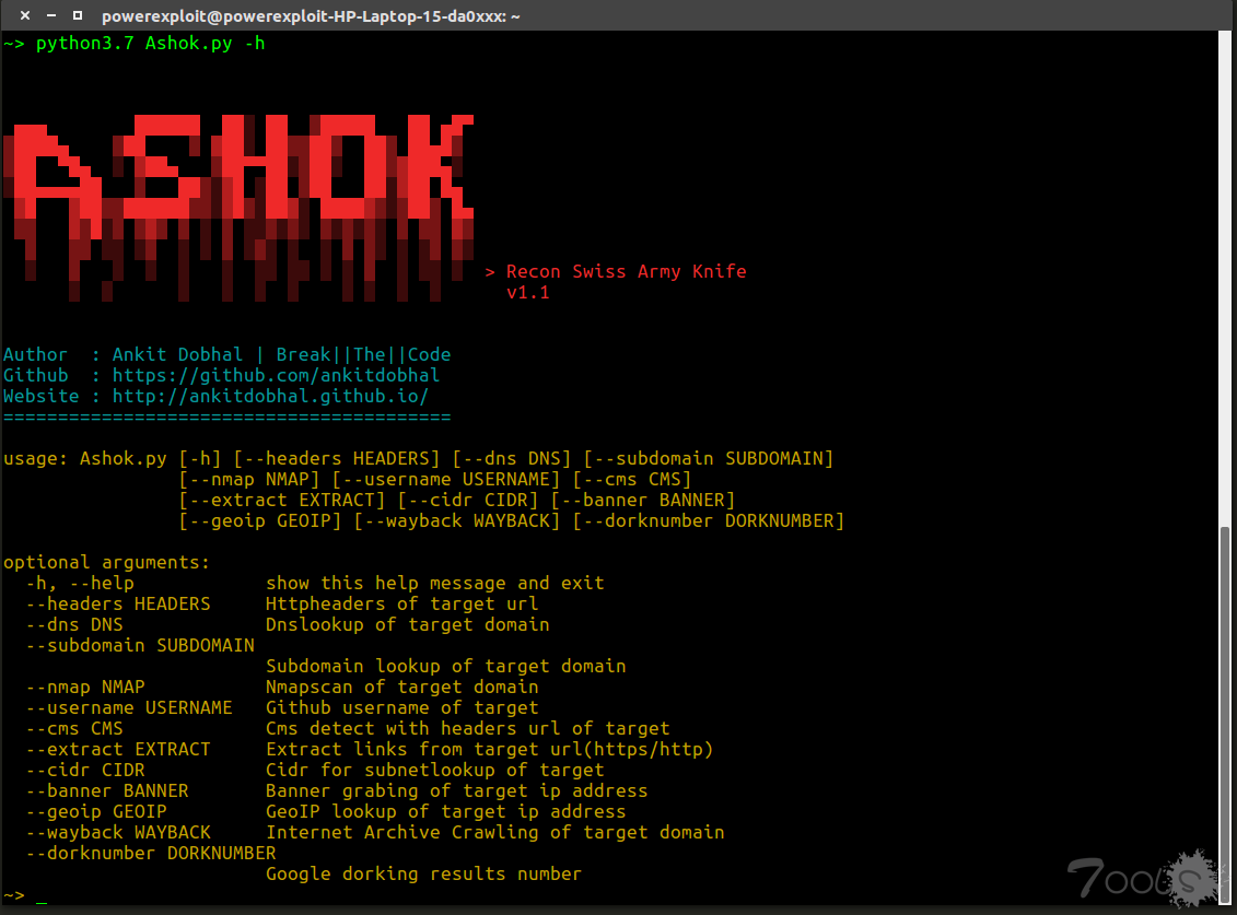 Ashok：一个OSINT侦察工具，又名😍瑞士军刀