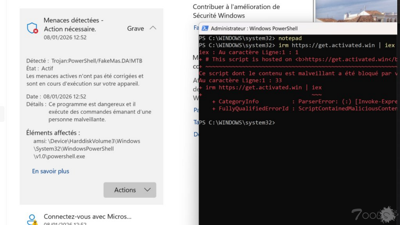 微软封杀假MAS激活工具时不慎将真MAS也封杀 用户激活需要提前关闭安全防护