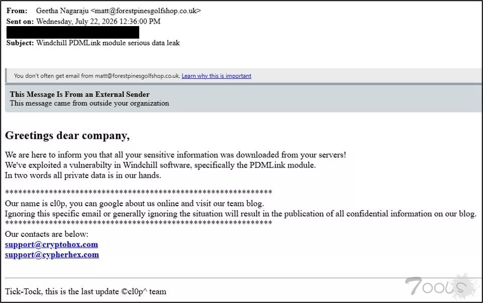 Cl0p 利用 PTC Windchill 零日漏洞植入 WebShell 并窃取敏感数据